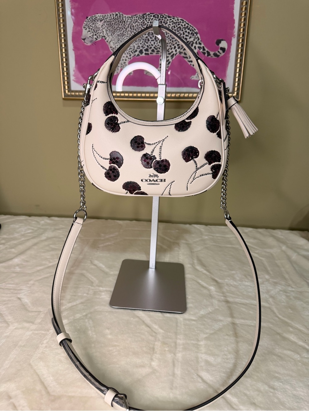 Coach Carmen Mini Crossbody Bag With Cherry Print NWT